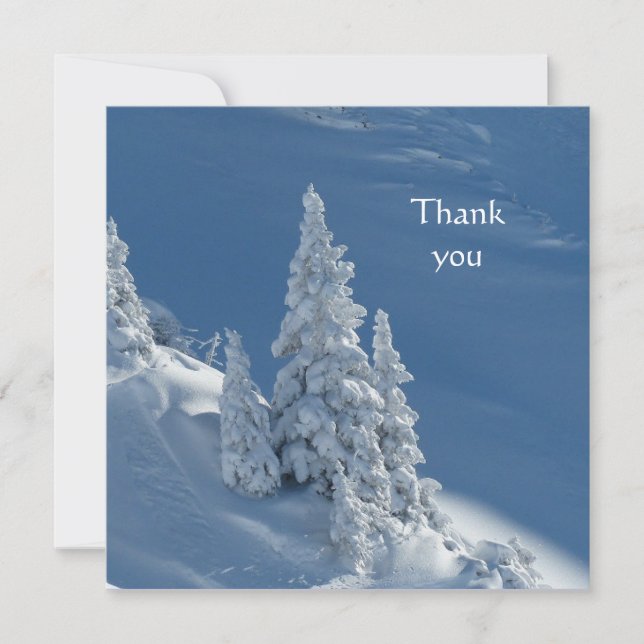Thanks Beautiful Mountain Snow Trees Christian Card (Front)
