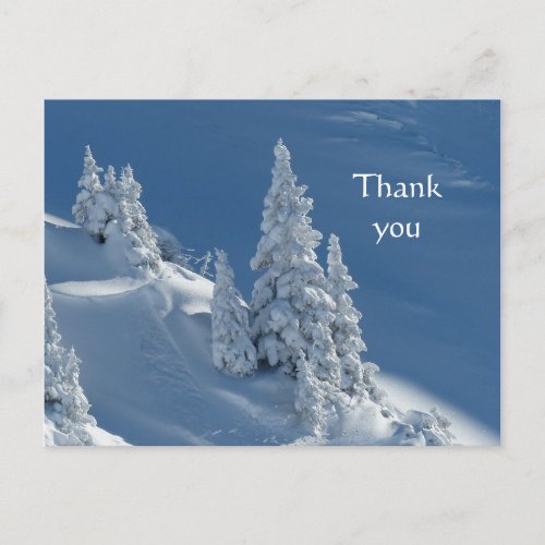 Thanks Beautiful Mountain Snow Trees Postcard