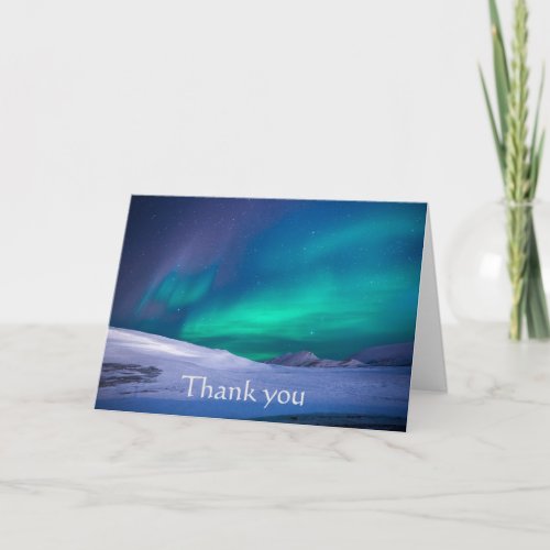 Thanks Beautiful Northern lights Winter Scripture Card