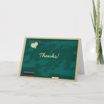 Thanks Blackboard & Rainbow Heart Thank You Card by profilesincolor at Zazzle