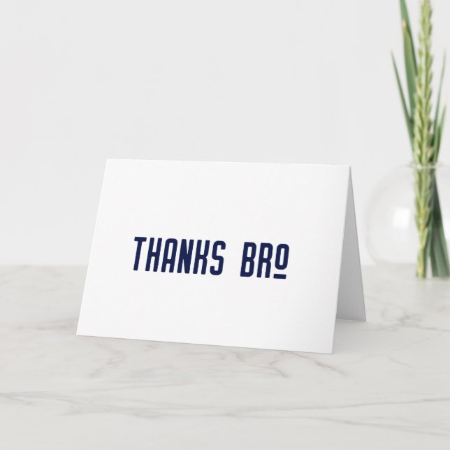 Thanks Bro Groomsman Thank You Card (Front)