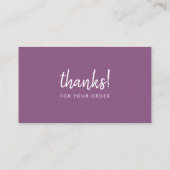 Thanks Business Order | Lilac Purple Insert Card (Back)