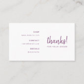 Thanks Business Order | Lilac Purple Insert Card (Front)