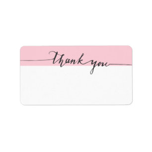 Thanks Calligraphy Pink Color Write-in Address Label