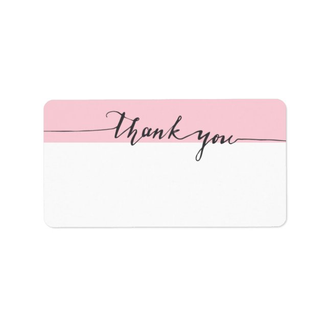 Thanks Calligraphy Pink Color Write-in Address Label (Front)
