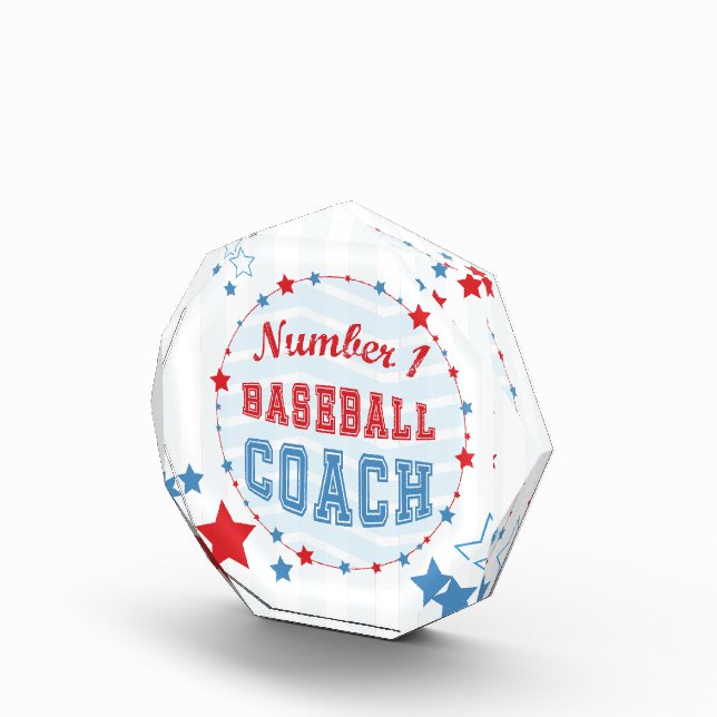 Thanks Coach All-Stars Baseball, Red, Blue Stripes Award (Right)