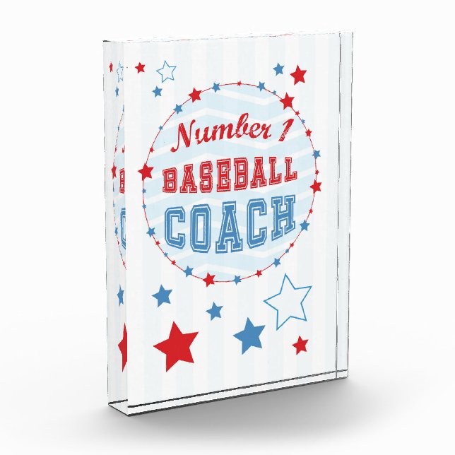 Thanks Coach All-Stars Baseball, Red, Blue Stripjp Award (Left)
