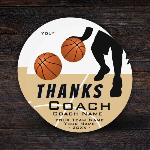 Thanks Coach Basketball Player Thank You Card