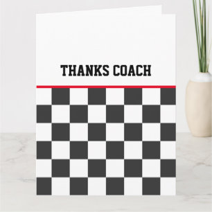 Thanks Coach Black White Check Team Colors Card