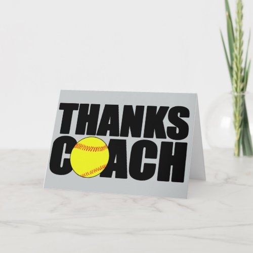 Thanks Coach Custom Softball Coach Greeting Card