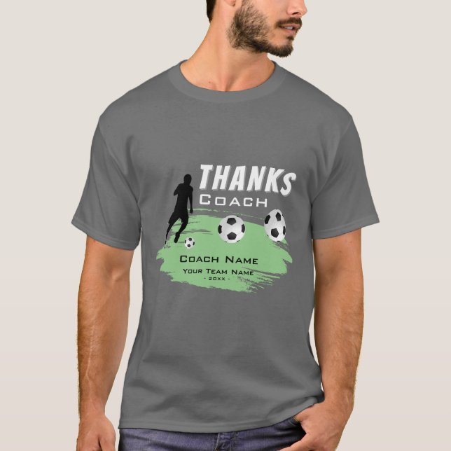 Thanks Coach Football Soccer Player Thank you  T-Shirt (Front)