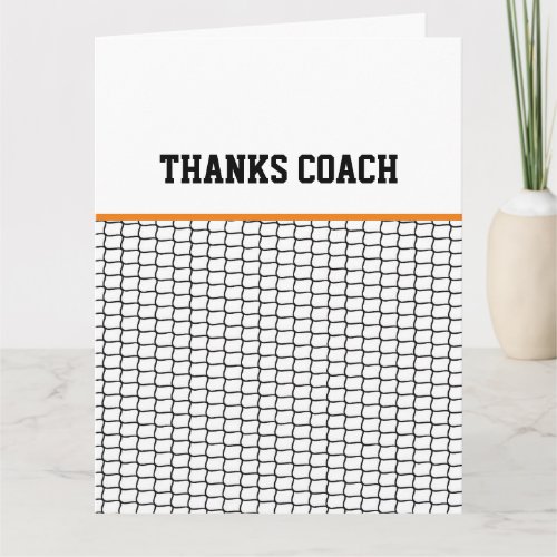 Thanks Coach Lacrosse Net Orange Cage Card