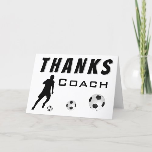 Thanks Coach Soccer Player Thank you Card