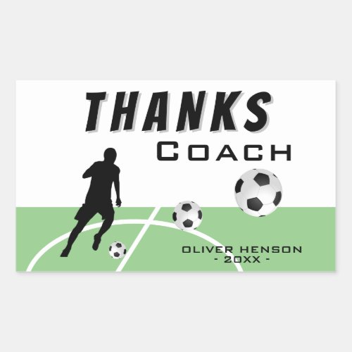 Thanks Coach Soccer Player Thank you Rectangular Sticker