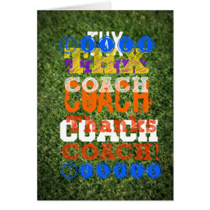 Thanks Coach Sports Green Turf Colorful Team Fun