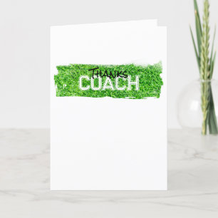 Thanks COACH Turf Team Personalized Sports  Letterpress Thank You Card