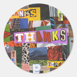 Thanks collage classic round sticker