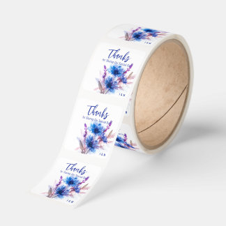 💍Thanks Cornflowers and Lavender Bliss Square Sticker