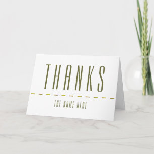 THANKS / create your own text & background color Letterpress Thank You Card