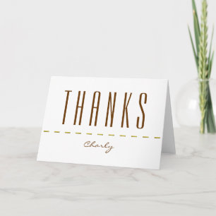 THANKS / create your own text & background color Letterpress Thank You Card