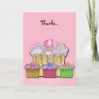 Thanks Cupcake Card by profilesincolor at Zazzle