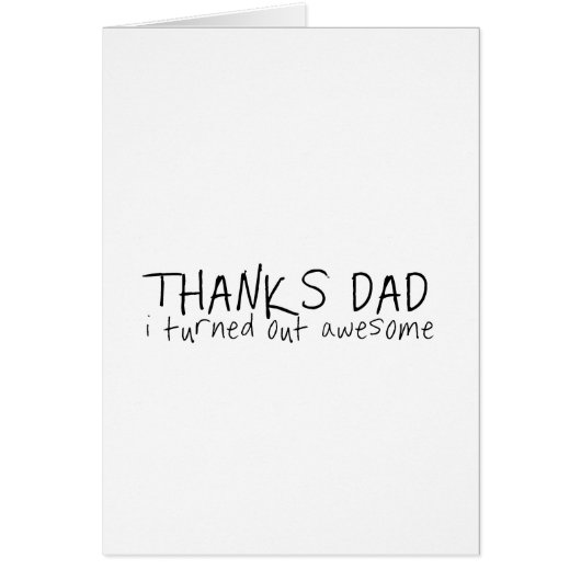 Thanks dad... Father's day gift Cards (Front)