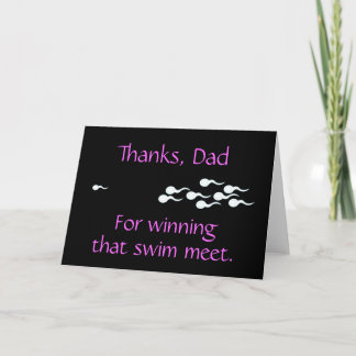 Thanks, Dad...For Winning That Swim Meet Letterpress Thank You Card