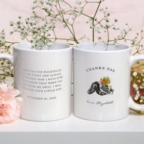 Thanks Dad | Walking by My Side Watercolor Shoes Coffee Mug
