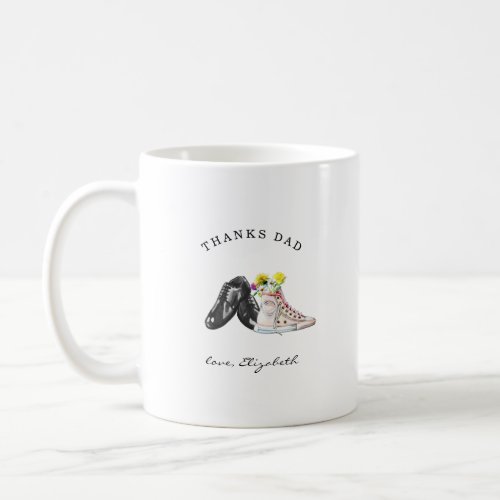 Thanks Dad  Walking by My Side Watercolor Shoes  Coffee Mug