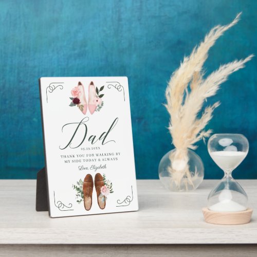 Thanks Dad  Walking by My Side Watercolor Shoes Plaque