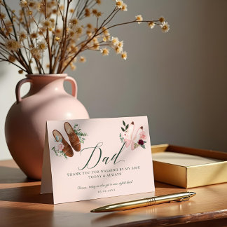 Thanks Dad | Walking by My Side Watercolor Shoes Thank You Card