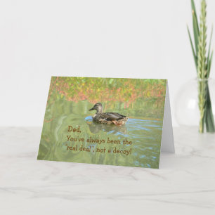 "THANKS,DAD" "YOU'RE THE REAL DEAL" DUCK ON POND THANK YOU CARD