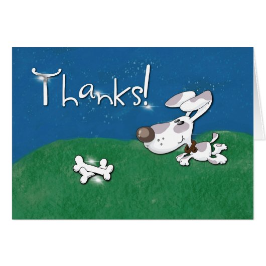 Thanks, Dog and Bones Cards (Front Horizontal)