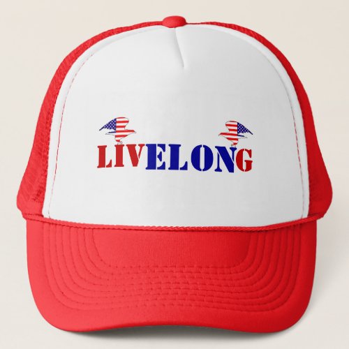 Thanks Elon LIVELONG USA Free Speech eagle flags  Trucker Hat