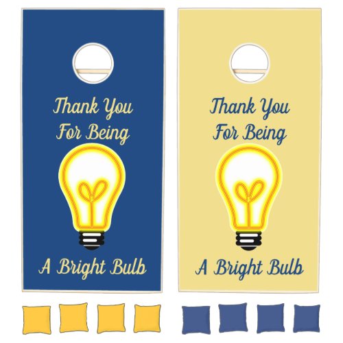 Thanks Employee Recognition Bright Bulb Business Cornhole Set