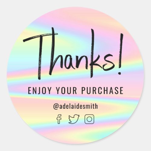 thanks enjoy your purchase classic round sticker