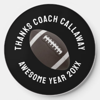 Thanks Football Coach with His Name and Year Wireless Charger