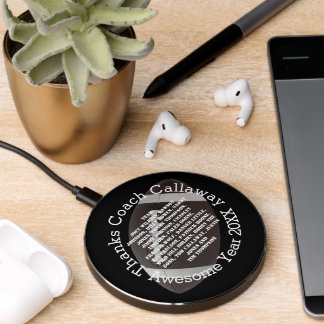 Thanks Football Coach with Team Names Wireless Charger