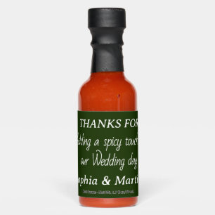Thanks for Adding Spice to Our Wedding Day Green Hot Sauces