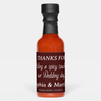 Thanks for Adding Spice to Our Wedding Day Maroon Hot Sauces