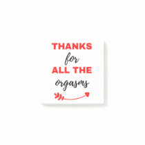 Thanks For All The Orgasms Black Post-it Notes