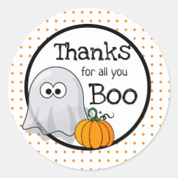 Thanks For All You Boo | Halloween Thank You Classic Round Sticker