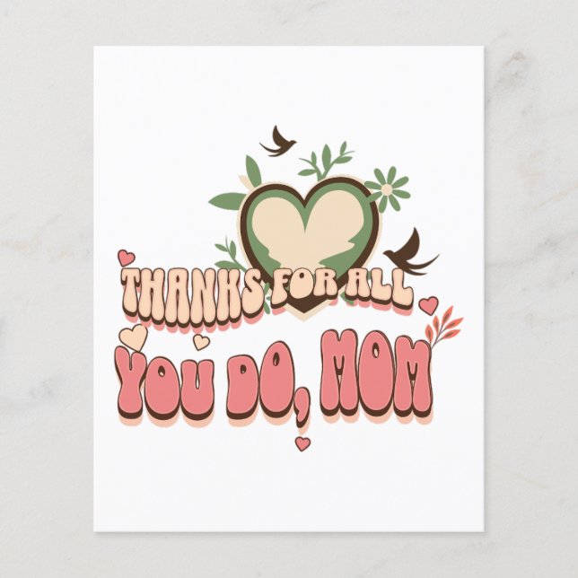 "Thanks for All You Do, Mom" Mother's Day Special  Flyer (Front)