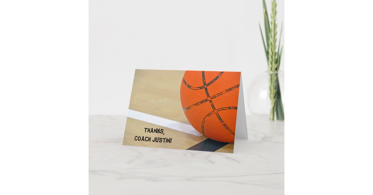 Thanks For Basketball Coach Thank You Card Zazzle Com
