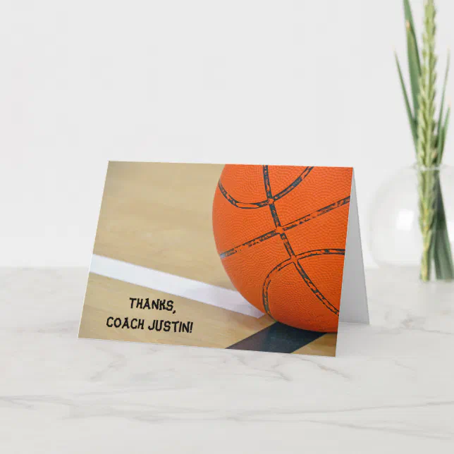 Thanks for Basketball Coach Thank You Card | Zazzle