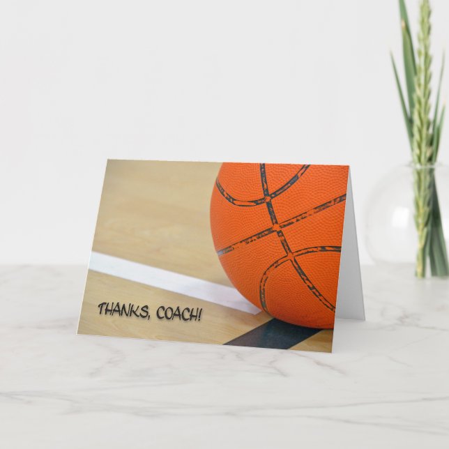Thanks for Basketball Coach Thank You Card (Front)