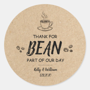 Thanks for BEAN Here Favor Stickers