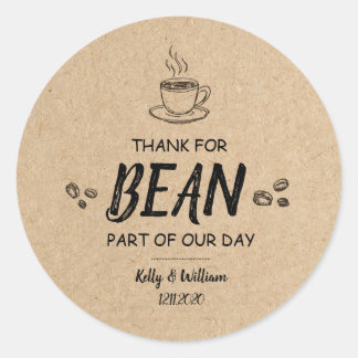 Thanks for BEAN Here Favor Stickers