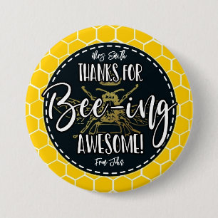 Thanks for Bee-ing Awesome Button, Teacher  Button