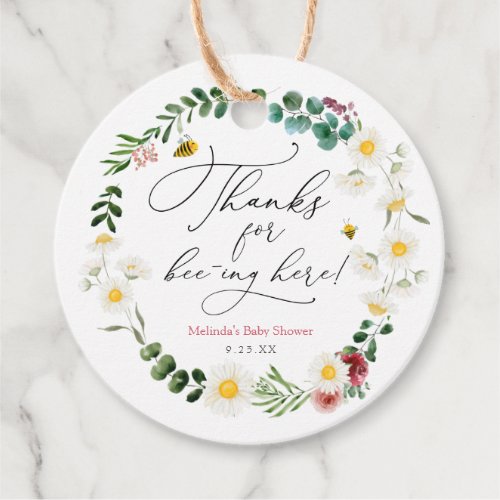 Thanks for Bee_ing Here Floral Shower Favor Tags